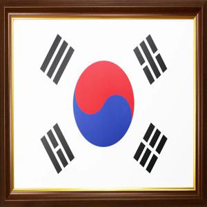 태극기액자(밤색/아이보리)