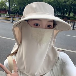 농모 과수원 햇빛가리개 모자 여성 자외선 차단 마스크 썬캡