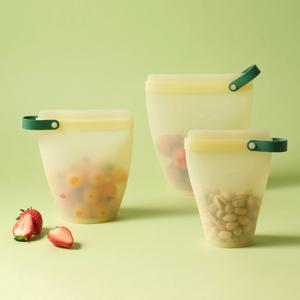 바로한끼 실리콘 지퍼백 컵형 3P세트(400ml+700ml+1.1L)