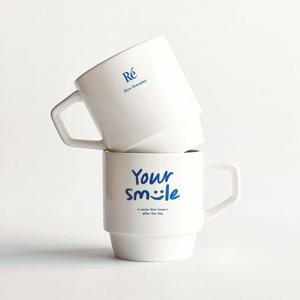 스몰 모먼츠 머그컵 레터링  스태킹 홈카페 340ml. 4 Types