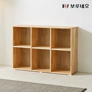 앳홈 테드 러버 원목 2단 6칸 책장 (W1080 H750 D300)