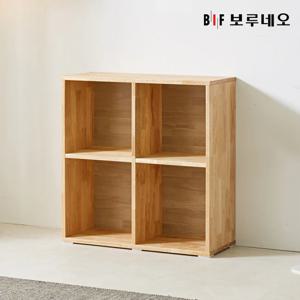 앳홈 테드 러버 원목 2단 4칸 책장 (W726 H750 D300)