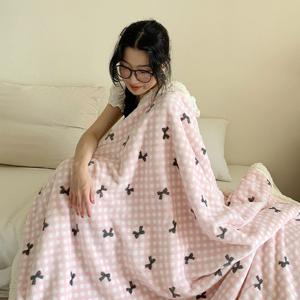 체크 리본담요 양털담요 극세사담요 쇼파담요 겨울담요 큰담요 이불담요