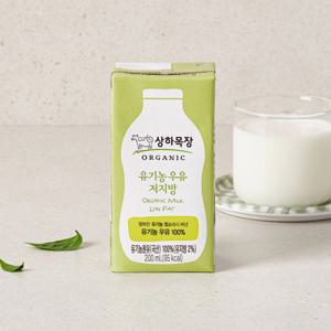 (행사)상하목장 유기농 멸균 저지방우유 백색 200ml 48팩