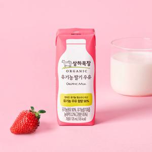 (행사)상하목장 유기농 멸균 우유 딸기 125ml 24팩