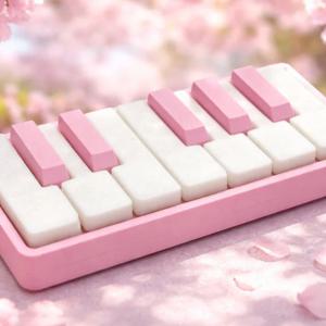 벚꽃에디션 피아노 12키 클릭커 분홍색 키보드 키캡 키링 건반 클리커 피젯토이 열쇠고리
