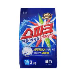 스파크 오리지널 분말세제 3kg /일반드럼겸용 /세탁세제