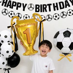 챔피언 축구 생일 파티 세트 월드컵 축구공 풍선 이벤트 트로피