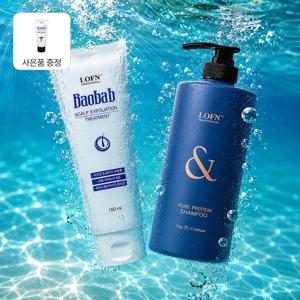 퓨어 프로틴 단백질 고함량 샴푸 750g + 두피 각질 제거 스케일링 젤 150ml