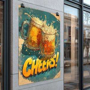 cheers - 빈티지 맥주그림 술집 펍 가게 인테리어 포스터
