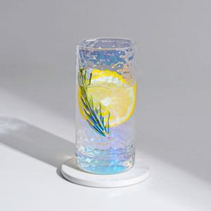오로라 홀로그램 미니멀 패턴 심플유리컵 300ml