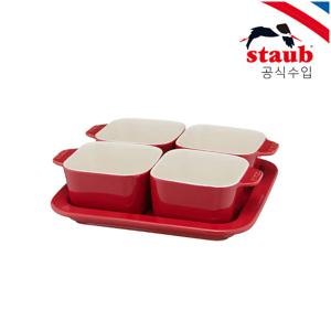 [공식/1+1] 세라믹 사각서빙세트 체리 5P ST40511-119