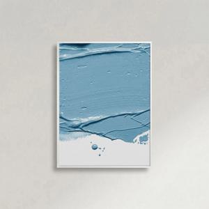 예쁜 그림 액자 유화 입체 텍스쳐 스카이블루 집들이 선물