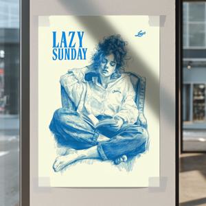 lazy sunday - 카페 감성 드로잉st 인테리어 포스터