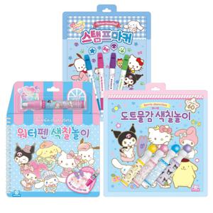 산리오 워터펜+도트물감+스탬프마커 색칠놀이 3종