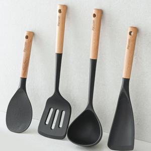 우드핸들 실리콘 조리도구 키친툴 국자 뒤집개 주걱 볶음스푼