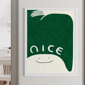 좋은 하루 되세요 NICE 스마일 그림 액자 현관 거실 공부방 인테리어 액자 숲GREEN