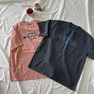 반팔 티셔츠 국산 커플 16수순면 헤븐 메이드 피그먼트 워싱 공용 홈웨어 상의 2color