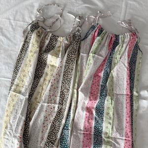 나시 원피스 순면 빅사이즈 가능 히피 플라워 믹스 스트라이프 여름 파자마 2color