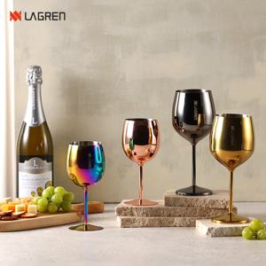 스텐 컬러 와인잔 500ml 파우치 포함 분리형 휴대용 캠핑 와인잔