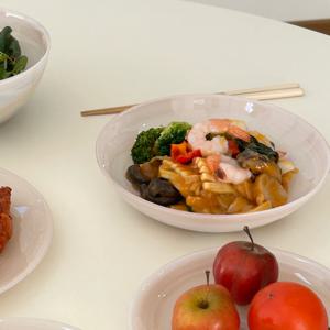샐러드디쉬 20cm + 보울 18cm 피치블러쉬