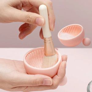 메이크업 파데 블러셔 브러쉬 실리콘 패드 세척볼 빨래판 핑크