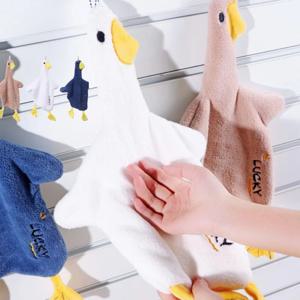 극세사 귀여운 오리 핸드타올 주방 욕실 인테리어 다용도 손수건