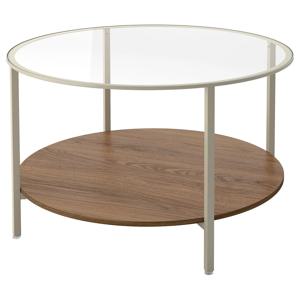 빗셰 커피테이블 거실테이블 라이트베이지/유리 75cm