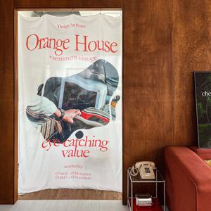 기억의 풍경,비치지 않는 감성 쉬폰 패브릭 포스터 가리개 커튼_orange house