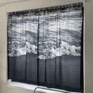 기억의 풍경,비치지 않는 감성 쉬폰 패브릭 포스터 가리개 커튼_the night sea