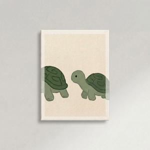 행운 거북이 그림 귀여운 일러스트 명화 캔버스 액자 아기