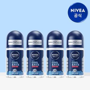맨 데오드란트 롤온 쿨 앤 킥 50ml 4개