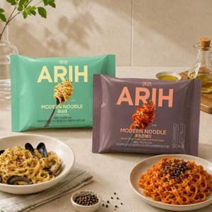 ARIH 아리 모던누들 봉지면 16개입 (봉골레 8개 + 후추라볶이 8개)