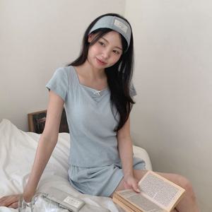 이너프 반팔 파자마 여름 캡내장 잠옷세트 2color