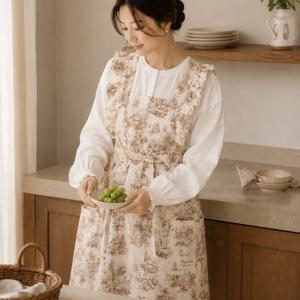 방수앞치마 뜨왈드주이 예쁜 카페 프릴 주방 앞치마 선물