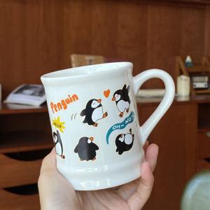 펭귄 머그컵 캐릭터 도자기컵 귀여운 커피잔 홈카페 식기 350ml