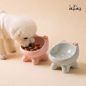 강아지 고양이 세라믹 도자기 식기 냥리본볼
