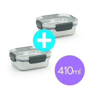 올품락 포스코 STS304 에코 스텐밀폐용기 1호 410ml x 2개