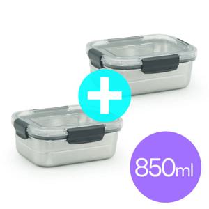 올품락 포스코 STS304 에코 스텐밀폐용기 3호 850ml x 2개