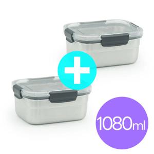 올품락 포스코 STS304 에코 스텐밀폐용기 4호 1080ml x 2개