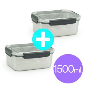 올품락 포스코 STS304 에코 스텐밀폐용기 5호 1500ml x 2개