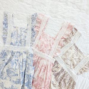 뜨왈 면 레이스 앞치마 3color