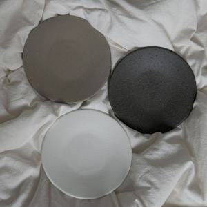 소재 원형접시 15.5cm 3color 스톤 샌드 매트 그릇 디저트그릇 홈카페
