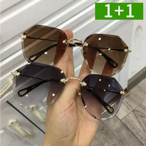 1+1 패션 여성선글라스 UV차단 무테 변색 초경량