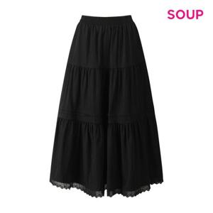 SOUP 빈티지 무드 레이스 롱 스커트 (S63SR01)