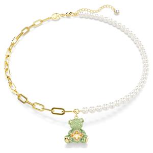 Teddy 펜던트, 크리스털 펄, 곰, 멀티컬러, 18K 골드 피니시