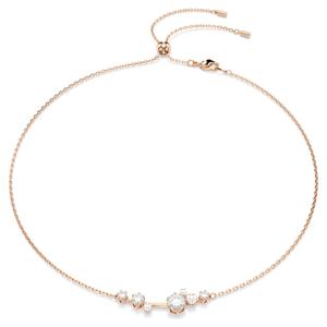 Constella 네크리스, 크리스털 펄, 라운드 컷, 화이트, 18K 로즈 골드 피니시