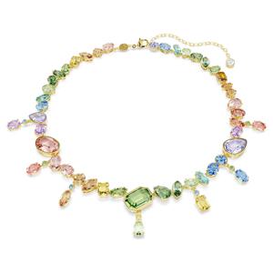 Gema 네크리스, 믹스 컷, 댄싱 크리스털, 멀티컬러, 18K 골드 피니시