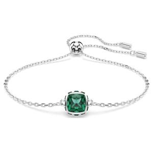 Birthstone 브레이슬릿, 스퀘어 컷, 5월, 그린, 로듐 플래팅