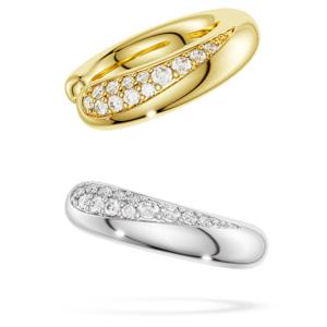 Classica 이어 커프, 라운드 컷, 화이트, 순은(스털링 실버), 18K 골드 피니시